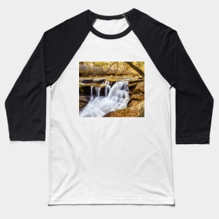 Waterfall In Autumn Baseball T-Shirt